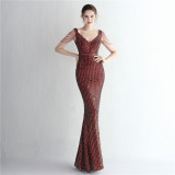 sequins plus Plus Size Formal Party Evening Dress