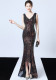 Evening dress female v-neck sexy night show party dress dinner dress