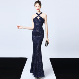 Sequined Evening Dress Long Formal Slim Mermaid Elegant Party Dress