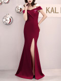 Plus Size Fat Size Beauty Off Shoulder Formal Party Evening Dress Mermaid Dress