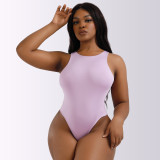 Women's Sexy Sleeveless Slim Bodysuit Women's Top Fashion Solid Tight Fitting Jumpsuit Women's Jumpsuit