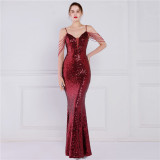 Long Sequins Plus Size Beauty Formal Party Evening Dress