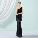 Long Sequins Plus Size Beauty Formal Party Evening Dress