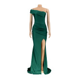 Women's Dress Evening Gown Off Shoulder Slit Sexy Maxi Dress