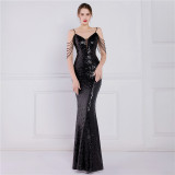 Long Sequins Plus Size Beauty Formal Party Evening Dress