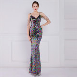 Long Sequins Plus Size Beauty Formal Party Evening Dress