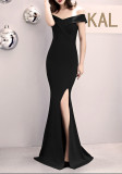 Plus Size Fat Size Beauty Off Shoulder Formal Party Evening Dress Mermaid Dress
