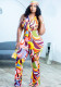 Women'S Fashion Casual Printed Halter Low Back Jumpsuit