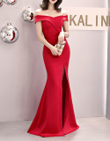 Plus Size Fat Size Beauty Off Shoulder Formal Party Evening Dress Mermaid Dress