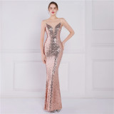 Long Sequins Plus Size Beauty Formal Party Evening Dress