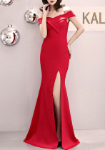 Plus Size Fat Size Beauty Off Shoulder Formal Party Evening Dress Mermaid Dress