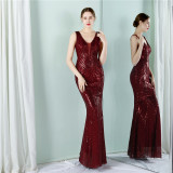 Long Sequins Plus Size Beauty Formal Party Evening Dress