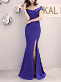 Plus Size Fat Size Beauty Off Shoulder Formal Party Evening Dress Mermaid Dress
