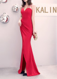 Formal Party Evening Dress Fashion Elegant Long Sexy Straps Slim Mermaid Cocktail Prom Dress