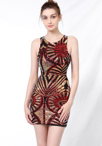 Sleeveless Sequins Mini Evening Dress Dinner Party Formal Party Sexy Nightclub Chic Elegant Dress