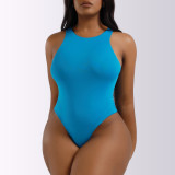 Women's Sexy Sleeveless Slim Bodysuit Women's Top Fashion Solid Tight Fitting Jumpsuit Women's Jumpsuit