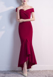 Women Elegant Maxi Off Shoulder Mermaid Evening Dress