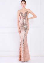 Plus Size Women Sequined Formal Party Maxi Evening Dress