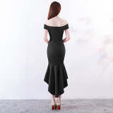 Women Elegant Maxi Off Shoulder Mermaid Evening Dress