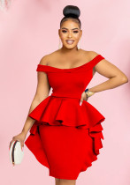 Women Solid Sleeveless Ruffle Skirt Women Solid Sleeveless Ruffle Skirt
