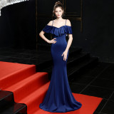 Women Elegant Off Shoulder Slim Formal Party Maxi Mermaid Evening Dress