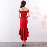 Women Elegant Maxi Off Shoulder Mermaid Evening Dress