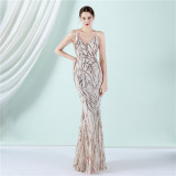 Plus Size Women Sequined Formal Party Maxi Evening Dress