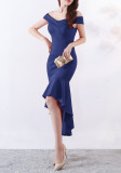 Women Elegant Maxi Off Shoulder Mermaid Evening Dress