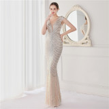 Plus Size Women Sequined Formal Party Maxi Evening Dress