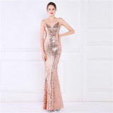 Plus Size Women Sequined Formal Party Maxi Evening Dress