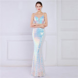 Plus Size Women Sequined Formal Party Maxi Evening Dress