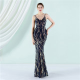 Plus Size Women Sequined Formal Party Maxi Evening Dress