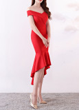 Women Elegant Maxi Off Shoulder Mermaid Evening Dress