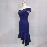 Women Elegant Maxi Off Shoulder Mermaid Evening Dress