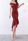 Women Elegant Maxi Off Shoulder Mermaid Evening Dress