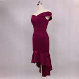Women Elegant Maxi Off Shoulder Mermaid Evening Dress