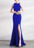 Women Elegant Halter Neck Slim Formal Party Maxi Mermaid Evening Dress