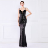 Plus Size Women Sequined Formal Party Maxi Evening Dress