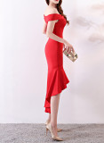 Women Elegant Maxi Off Shoulder Mermaid Evening Dress