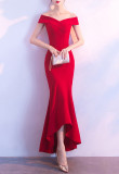 Women Elegant Maxi Off Shoulder Mermaid Evening Dress