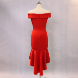 Women Elegant Maxi Off Shoulder Mermaid Evening Dress