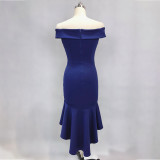 Women Elegant Maxi Off Shoulder Mermaid Evening Dress