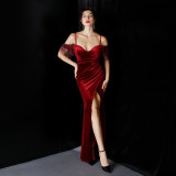 Mermaid evening dress women's high-end elegant Formal Party annual meeting Chic Velvet dress