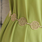Metal Belt Chain Cutout Circle Trim Belt
