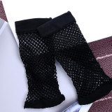 Fishnet socks short women's autumn sexy black stockings mesh hollow socks mid-tube Thin fishnet stockings