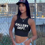 Letter Print Tank Top Cropped Top