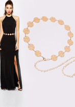 Metal Belt Chain Cutout Circle Trim Belt