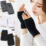 Spring and summer cotton gloves half-finger sports fingerless gloves