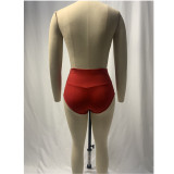 Sexy Shorts High Waist Butt Lift Tummy Control Exercise Yoga Pants Solid Color Casual Pants