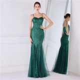 Long Sequins Plus Plus Size Formal Party Evening Dress